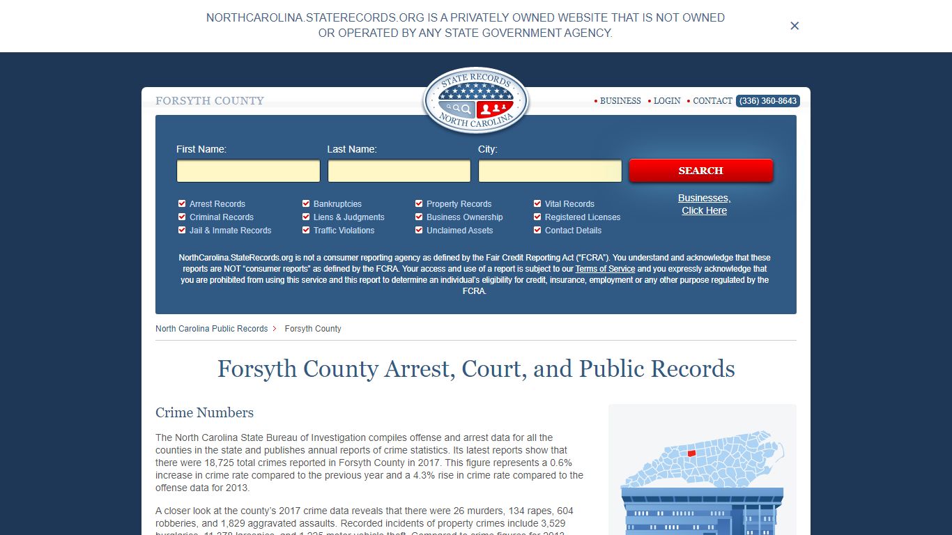 Forsyth County Arrest, Court, and Public Records